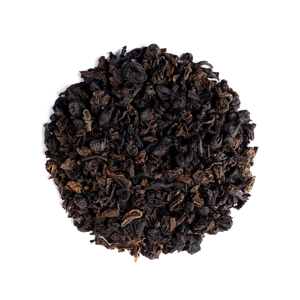 Decaf English Breakfast — dry tea leaves